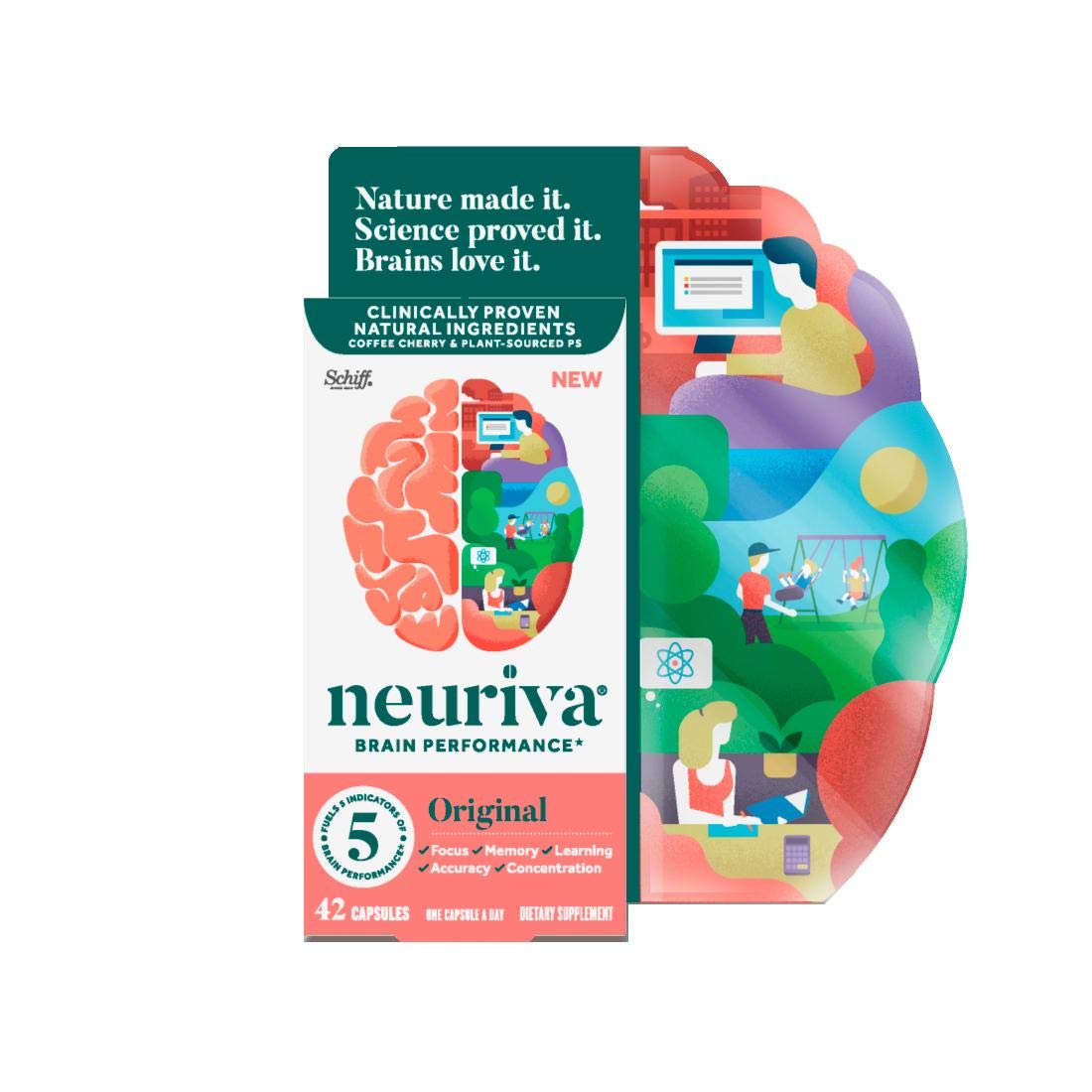 Schiff Neuriva Brain Supplement Original, 42 Capsules