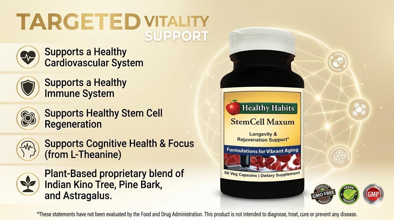 Healthy Habits StemCell Maxum Plant-Based Support Supplement Capsule 60