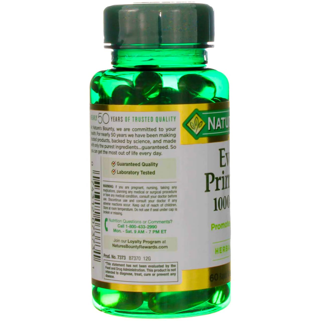 Nature's Bounty Evening Primrose Oil 1000 mg Softgels 60