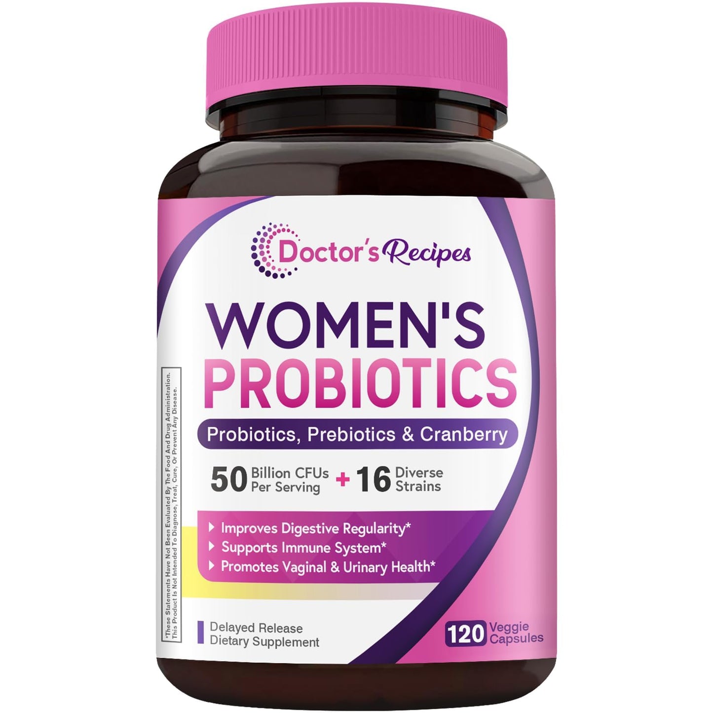 Doctor's Recipes Women's Probiotic 50 Billion CFU 16 Strains Capsule 120 Count