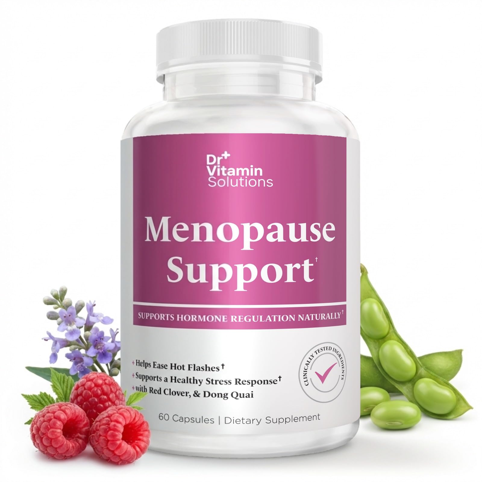 DR VITAMIN SOLUTIONS Menopause & Perimenopause Supplements for Women - Hot Flashes Relief Capsules 60 Count