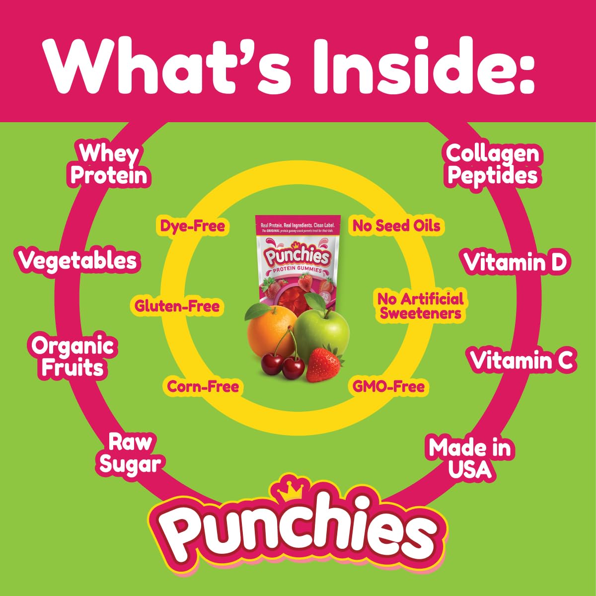 Punchies Protein Gummies for Kids Gummy 140 Count
