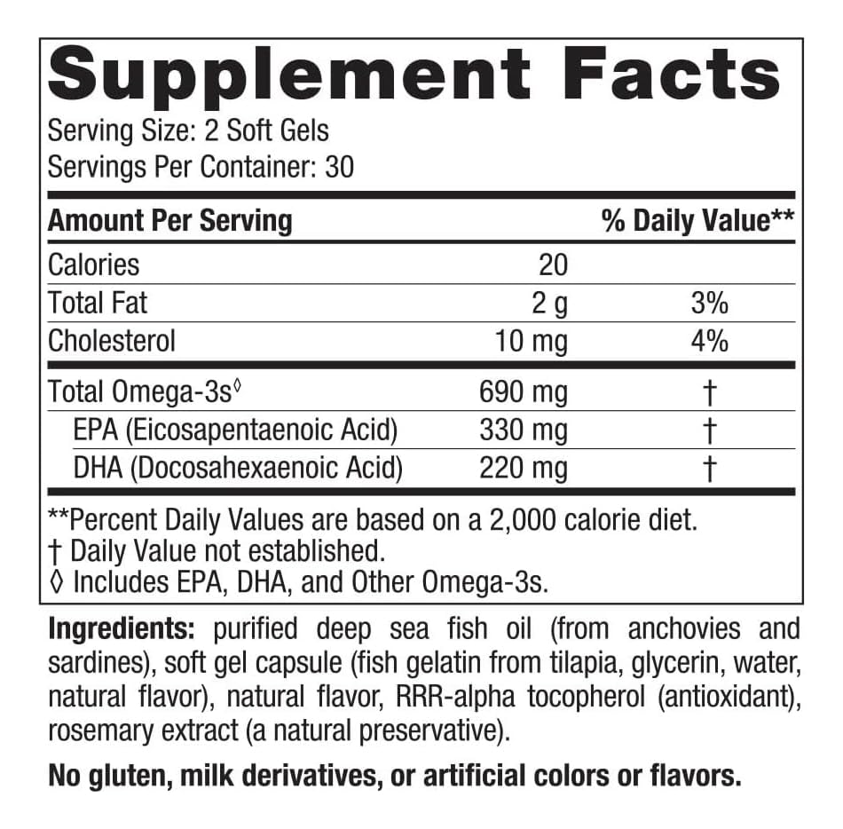 Nordic Naturals Omega-3 in Fish Gelatin Lemon Flavor Softgels 60 Count