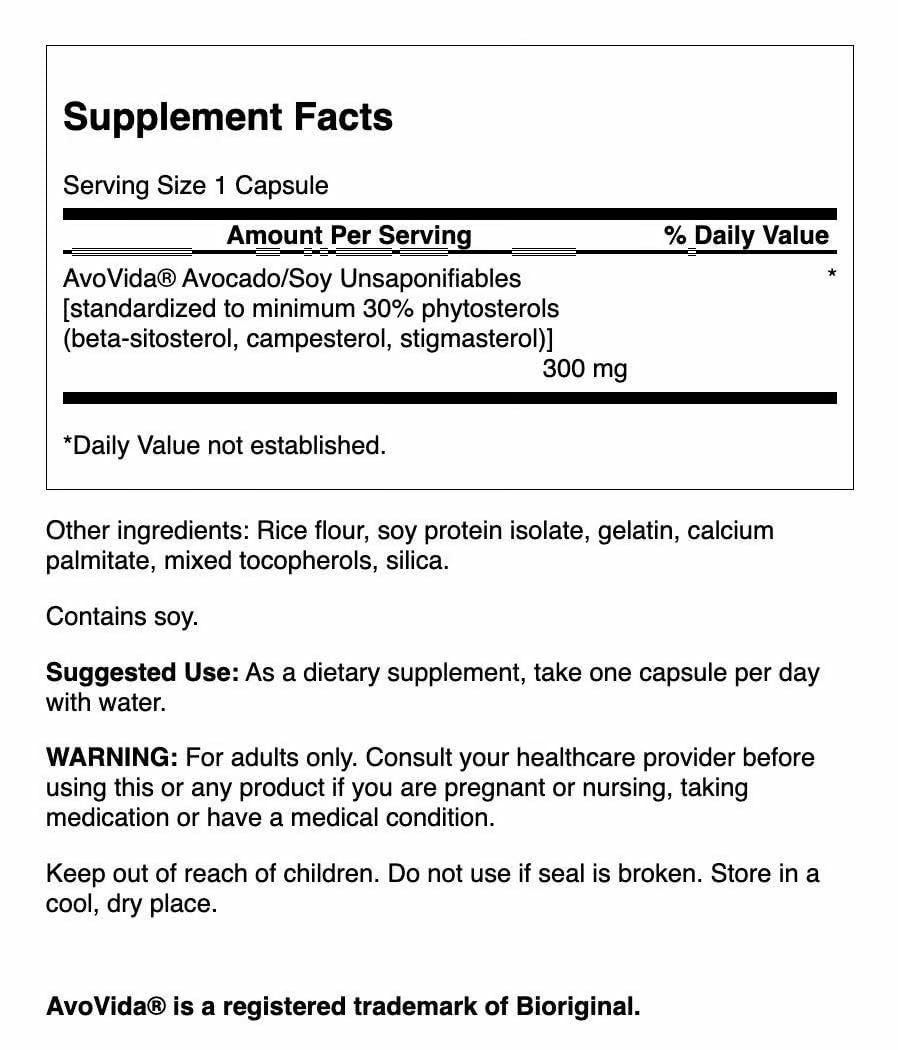 Swanson AvoVida Avocado Soybean Unsaponifiables Capsules, 240 Count