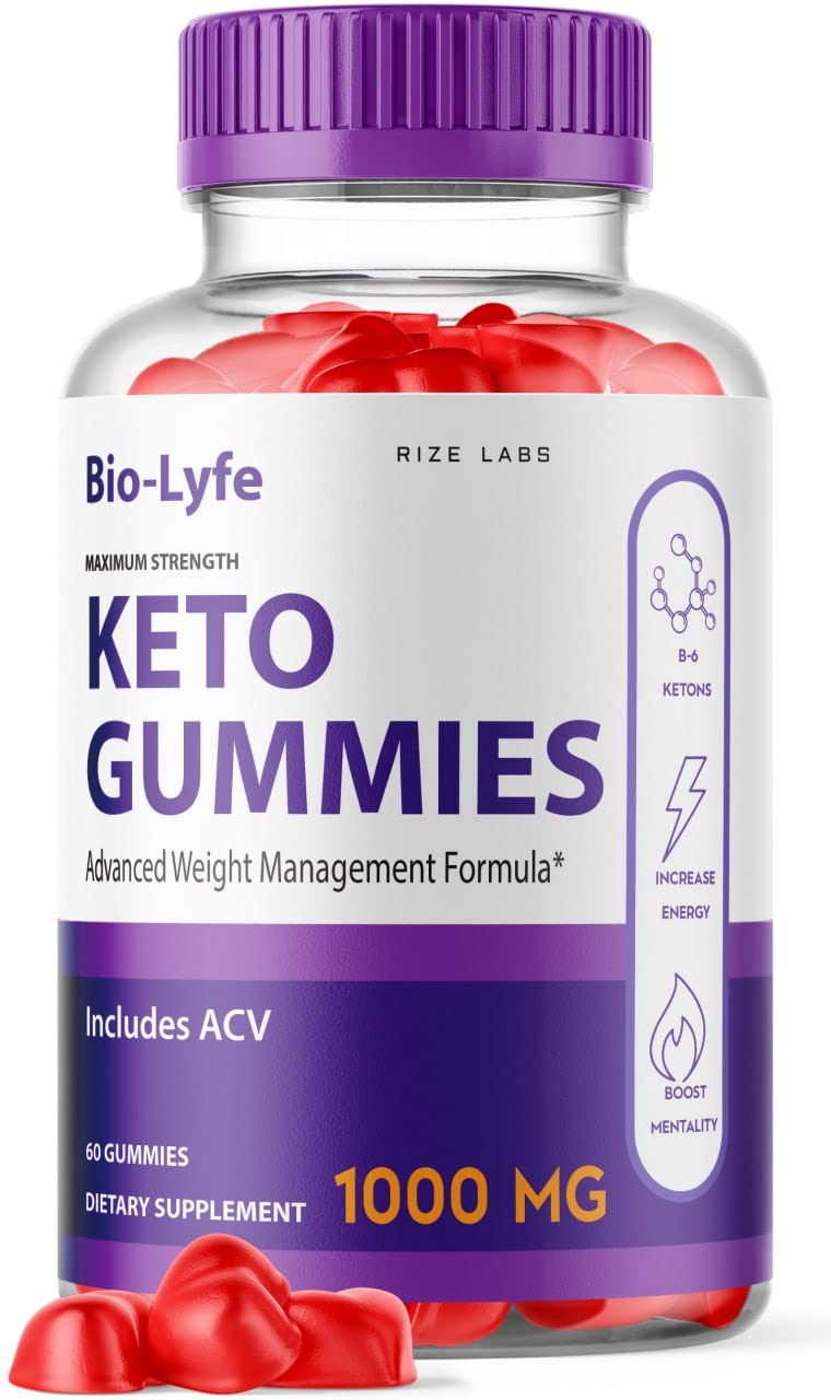 Rize Labs BioLyfe Keto ACV Gummies Advanced Formula Apple Cider Vinegar Maximum Strength, 60 Gummies