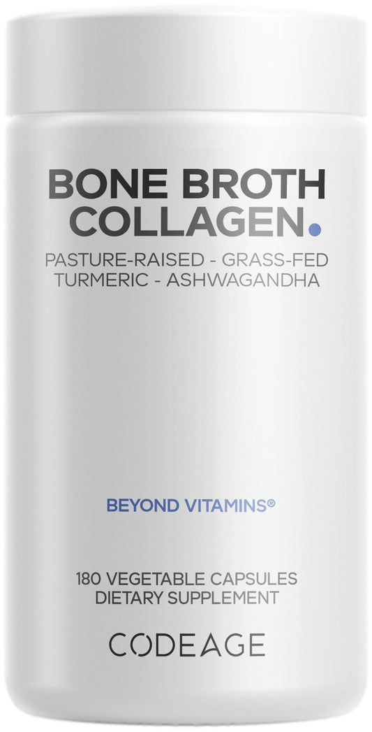 Codeage Organic Bone Broth Collagen Peptides Capsules 180 Count