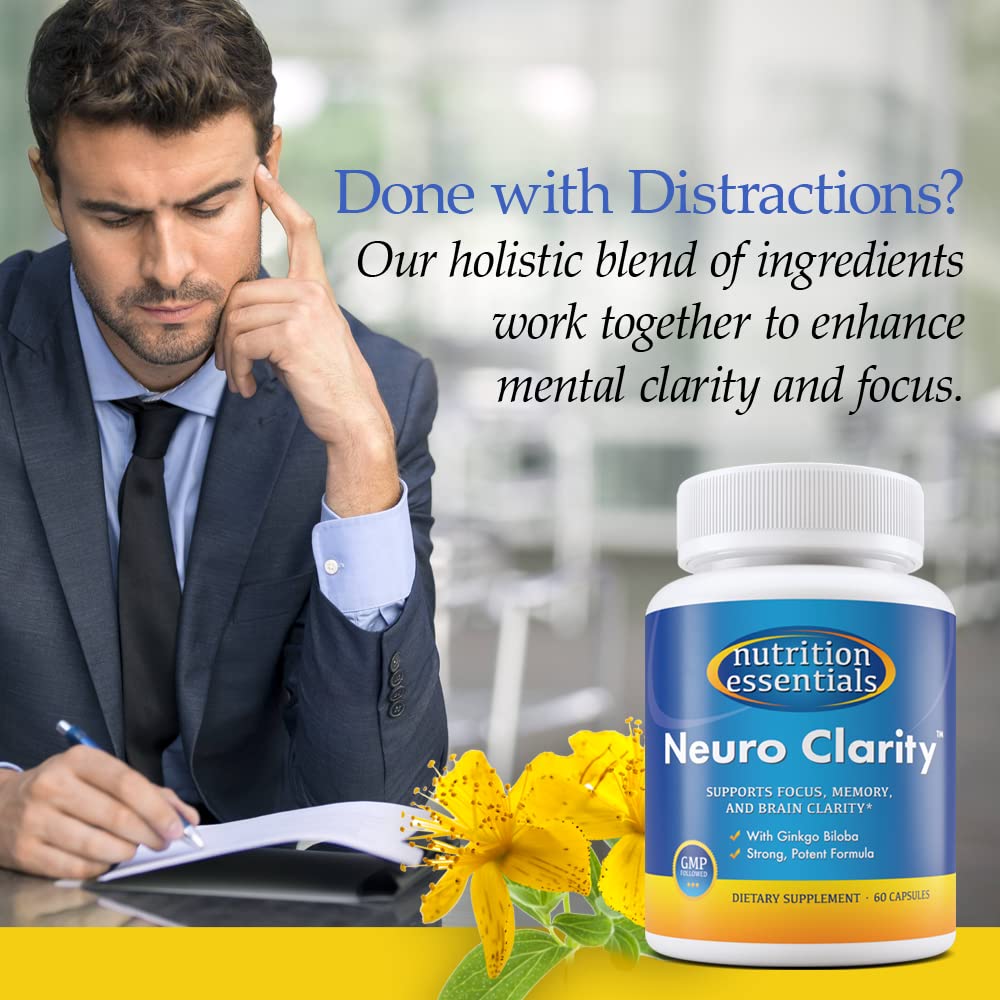 Nutrition Essentials Nootropic Brain Support Supplement Caffeine-Free Capsule 60 Count