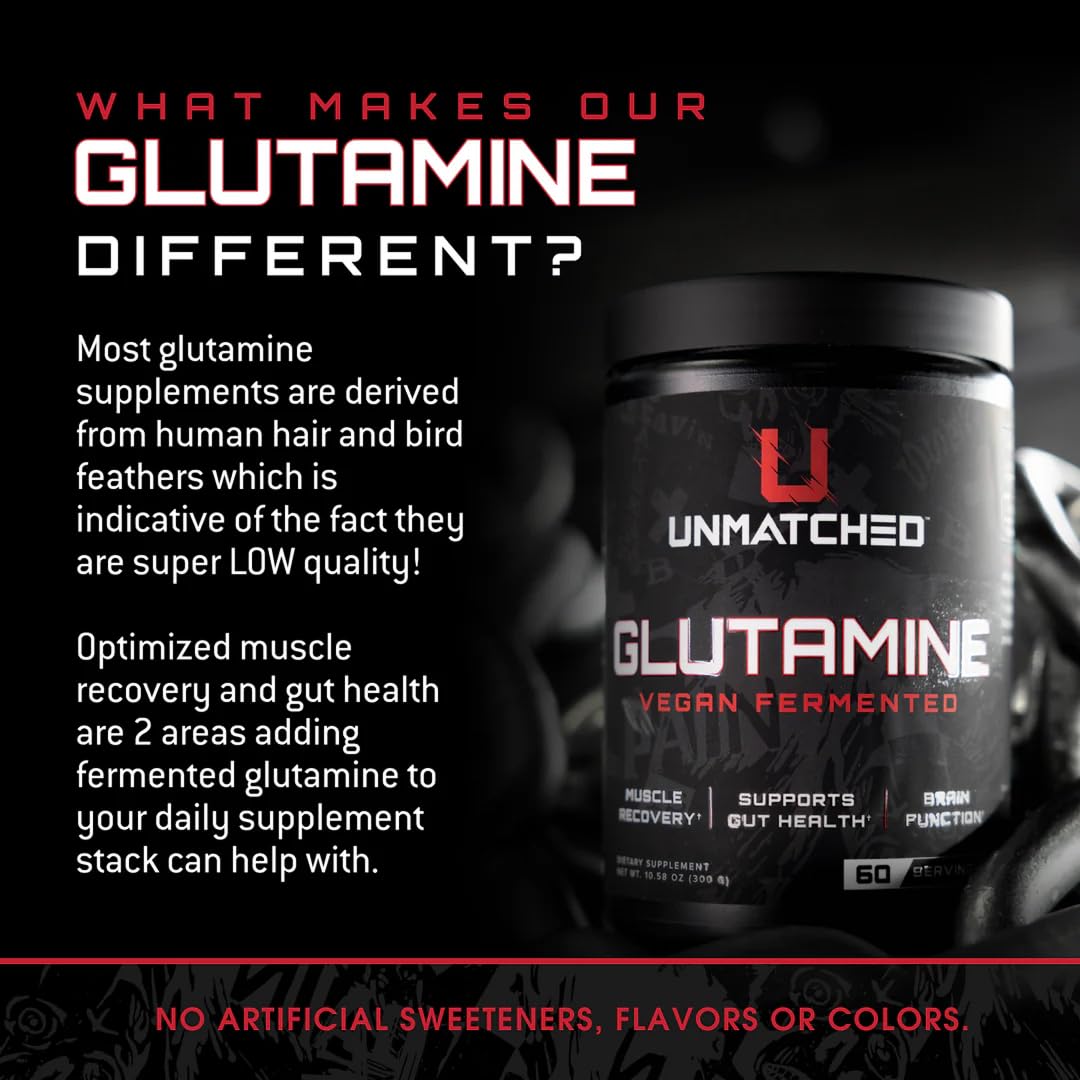 Unmatched Vegan Fermented Glutamine Powder 10.58 oz