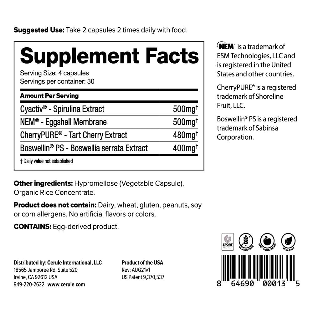 Cerule Cyactiv Spirulina Support Supplement Capsules 120 Count