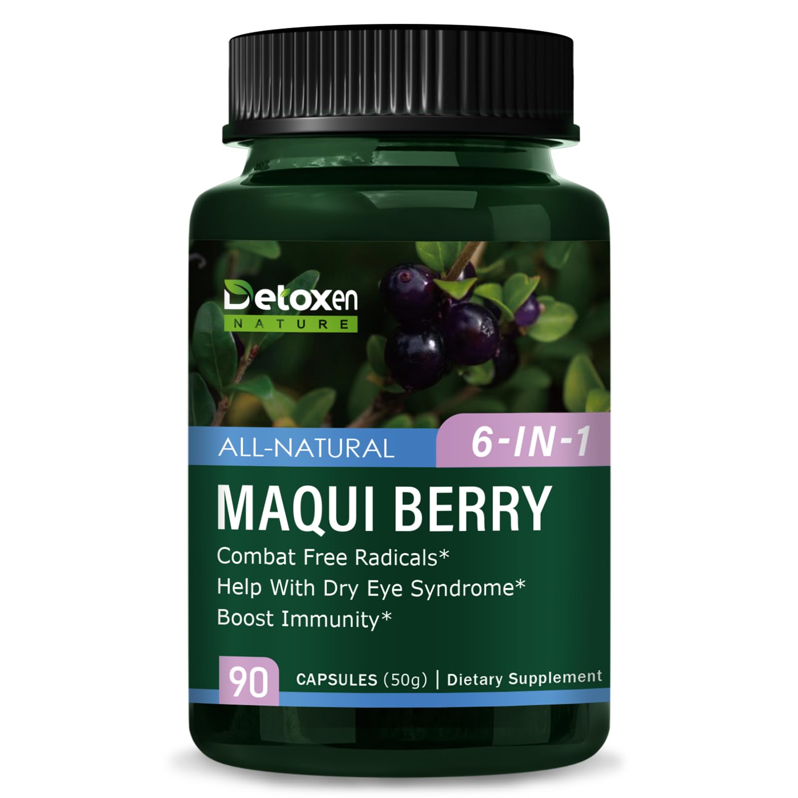 DetoxenNATURE Maqui Berry Power Capsules 90 Count