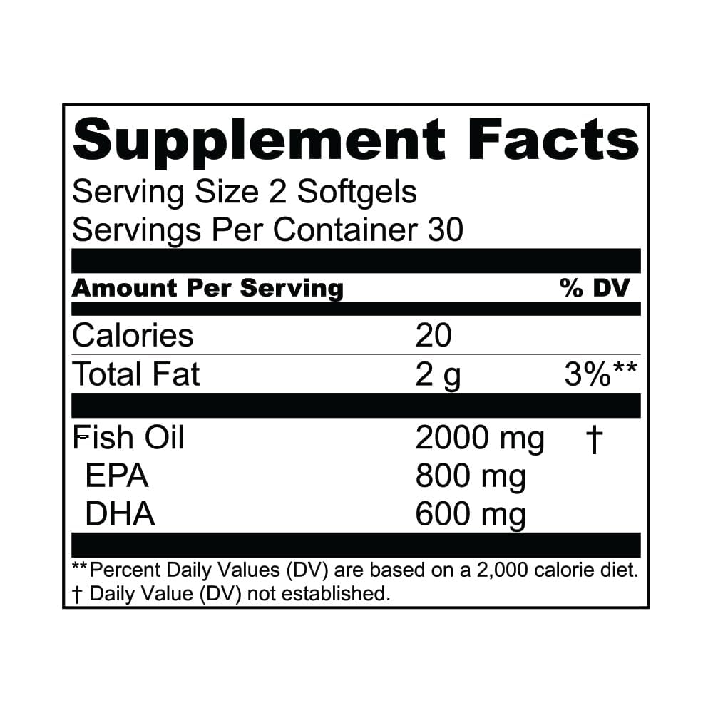 Essential Elements Omega-3 Fish Oil Supplement with EPA & DHA Softgels, 120 Count