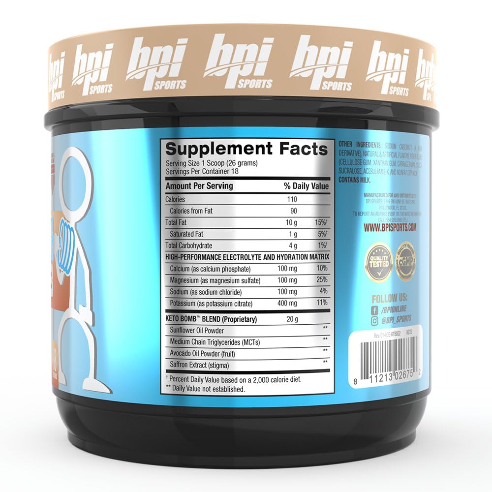 BPI Sports Keto Bomb Coffee Creamer Powder, Caramel Macchiato, 16.5 Servings