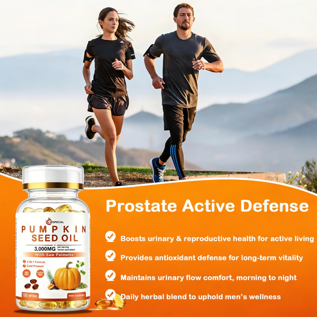 Vespecial Pumpkin Seed Oil with Saw Palmetto 180 Softgels