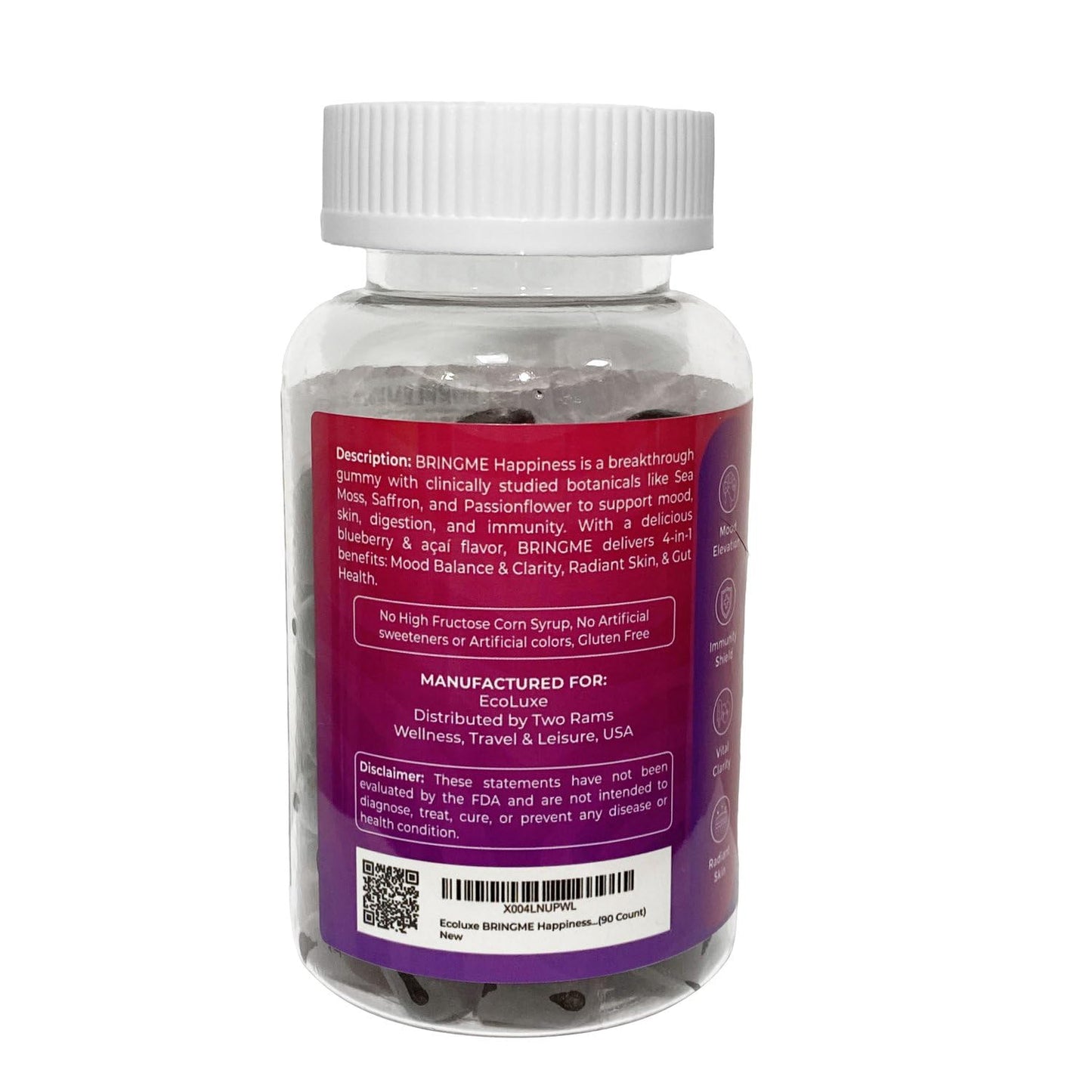 EcoLuxe BRINGME Happiness Gummies 90 Count