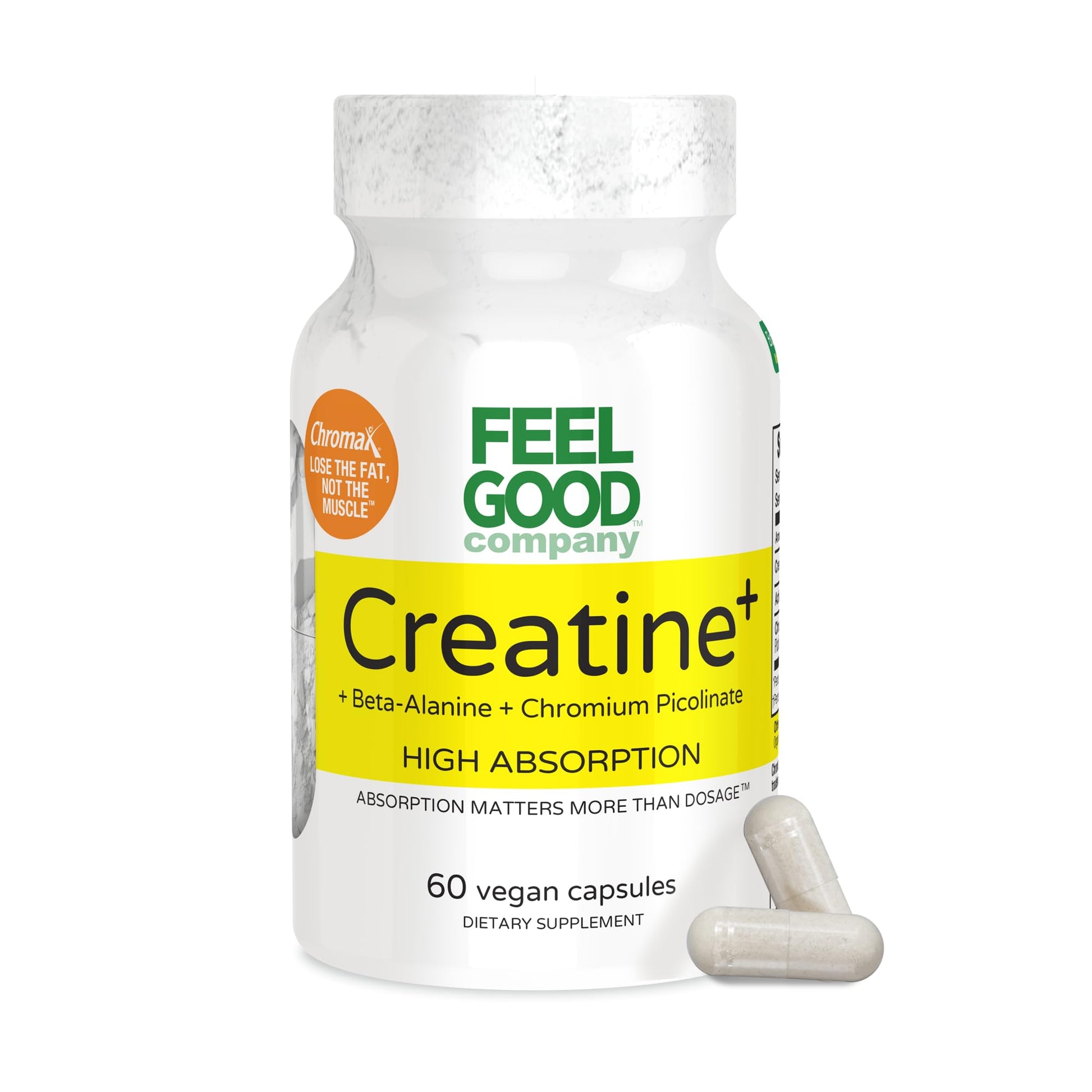 FEEL GOOD Company Creatine + Capsules, 60 Count