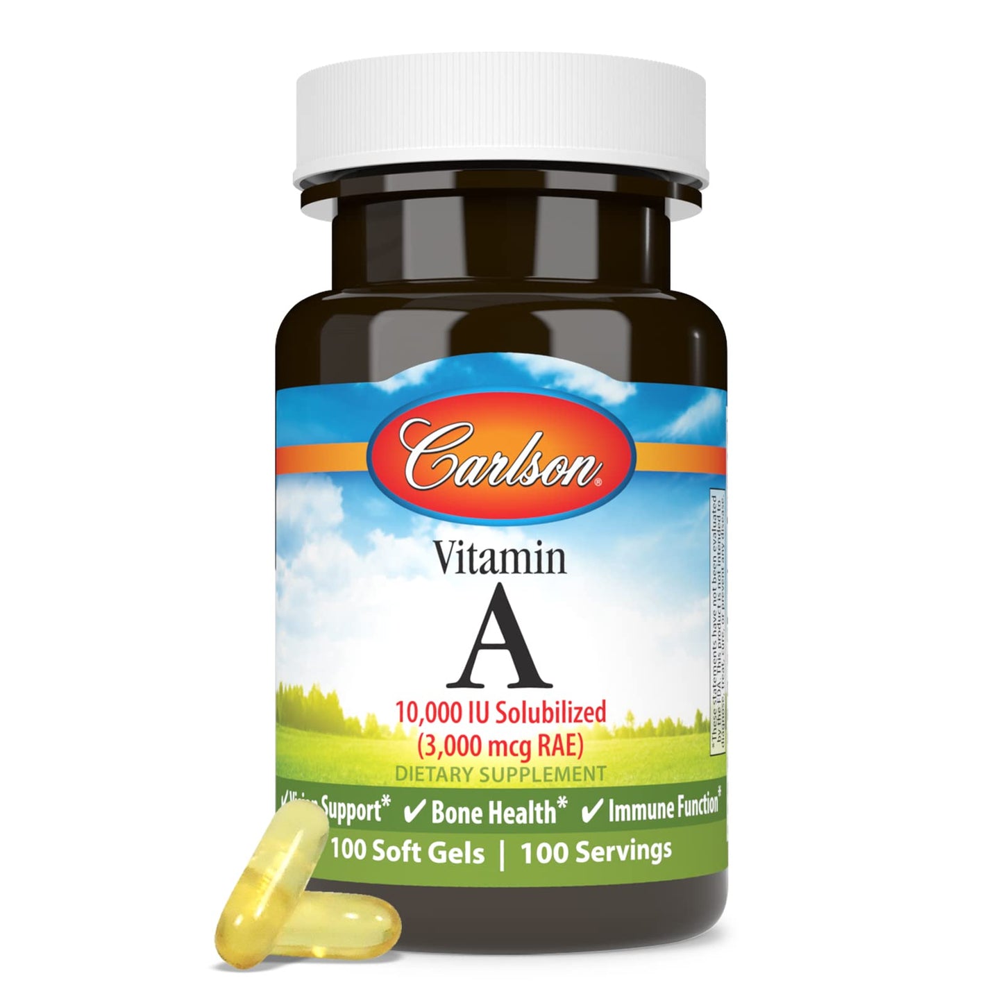Carlson Vitamin A Solubilized Softgels, 100 Softgels