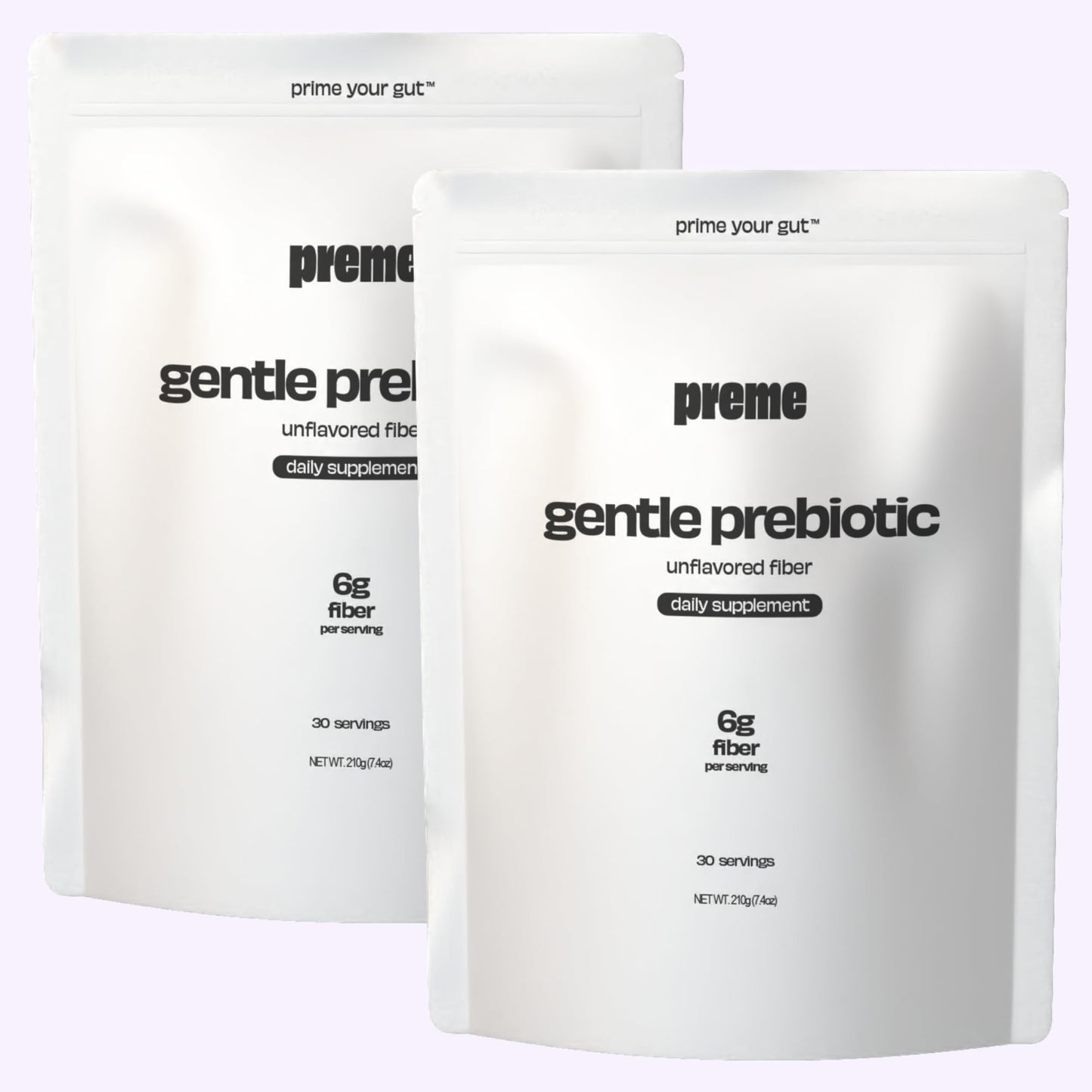 Preme Gentle Prebiotic Fiber Powder, Unflavored Low FODMAP Organic Soluble Fiber, 14.8 oz