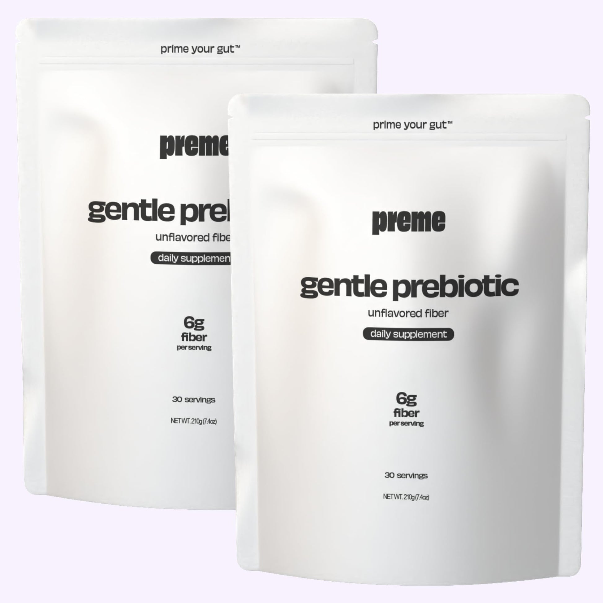 Preme Gentle Prebiotic Fiber Powder, Unflavored Low FODMAP Organic Soluble Fiber, 14.8 oz