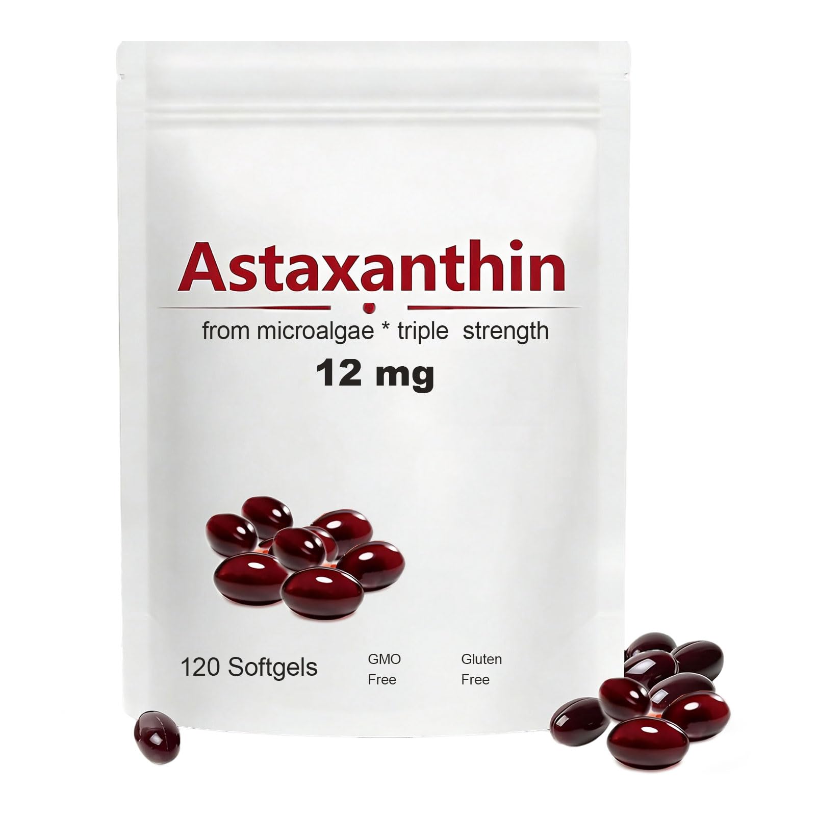 Axathibllu Astaxanthin 12mg Softgels, 120 Count