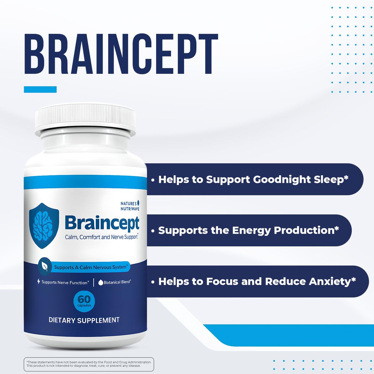 Nature’s NutriWave Braincept Bacopa, Rhodiola & Panax Ginseng Capsule, 60 Count