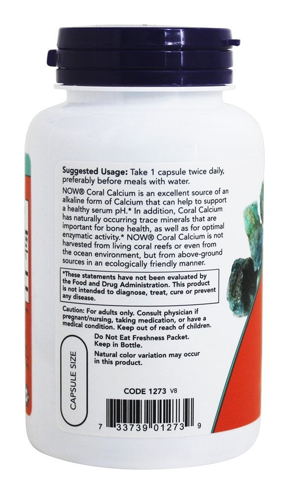 NOW Foods Coral Calcium 1000 mg Capsules, 100 Vcaps