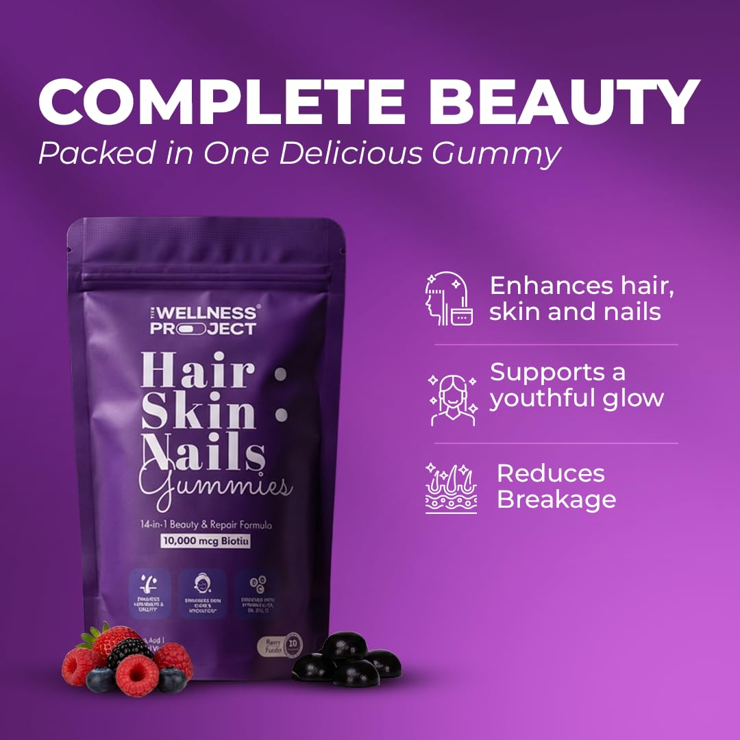 The Wellness Project 14-in-1 Hair, Skin & Nails Gummies, 30 Gummies