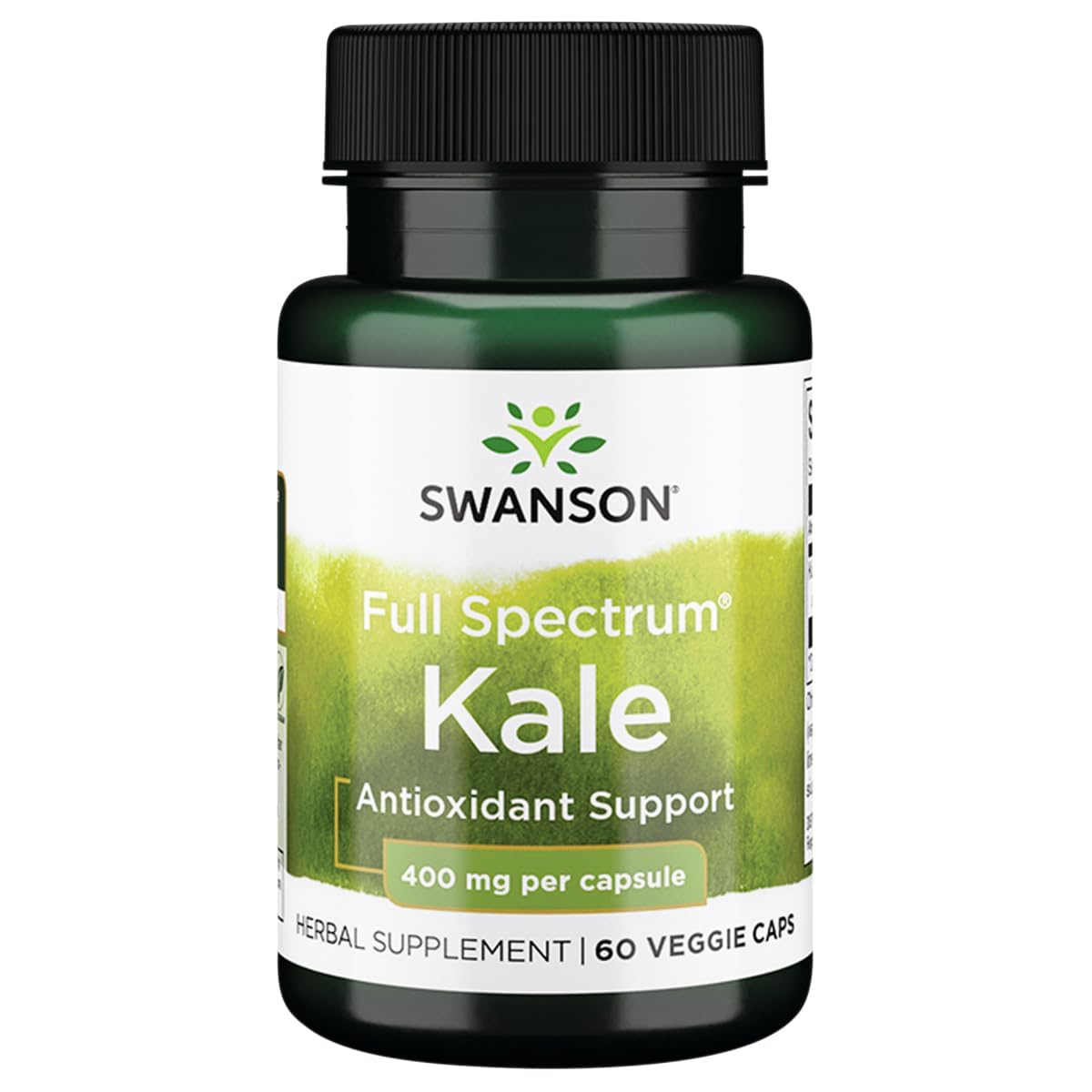 Swanson Full Spectrum Kale 400 mg Capsule, 60 Capsules