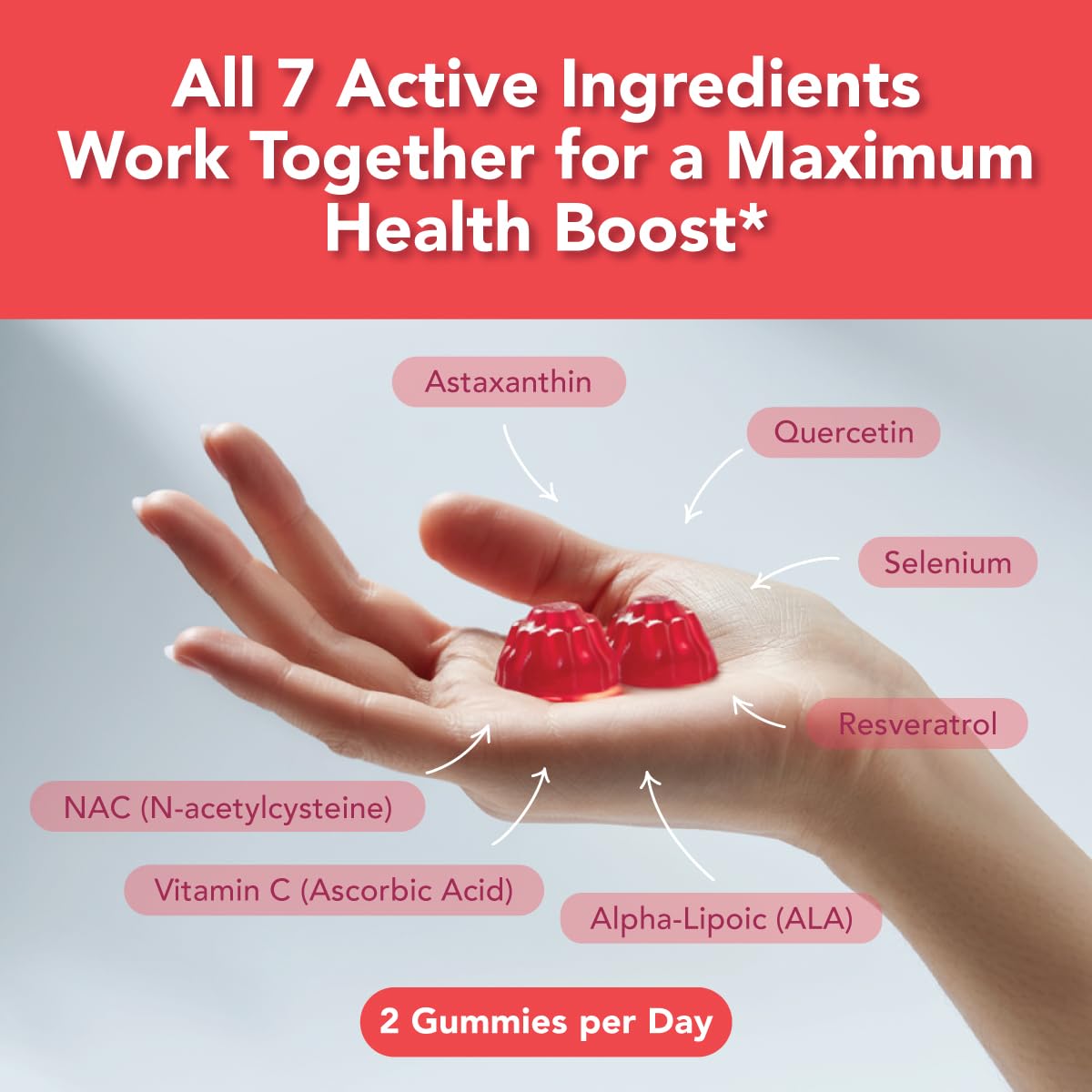 GOJOY NATURALS NACsentials 7-in-1 NAC Gummies 600mg, 60 Gummies