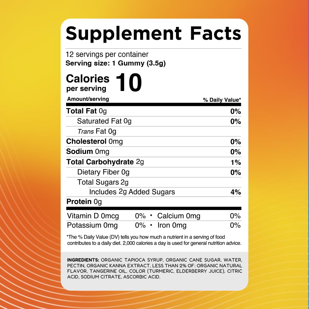 Youphoria Kanna Gummies 600mg Vegan Botanical Supplement for Mood Support, 12 Count