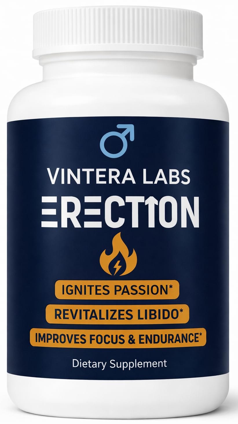 VINTERA LABS Fast Acting Male Enhancement Pills for Performance, Intimacy, Blood Flow, and Hardness, 60 Capsules