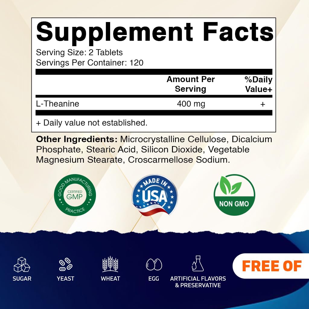 Vitamatic L-Theanine Supplement 400mg Tablet, 240 Tablets