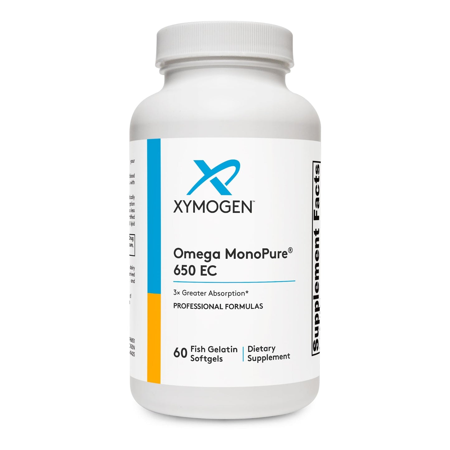 XYMOGEN Omega MonoPure 650 EC DHA & EPA Omega-3 Fish Oil Monoglyceride High Absorption Softgels, 60 Softgels