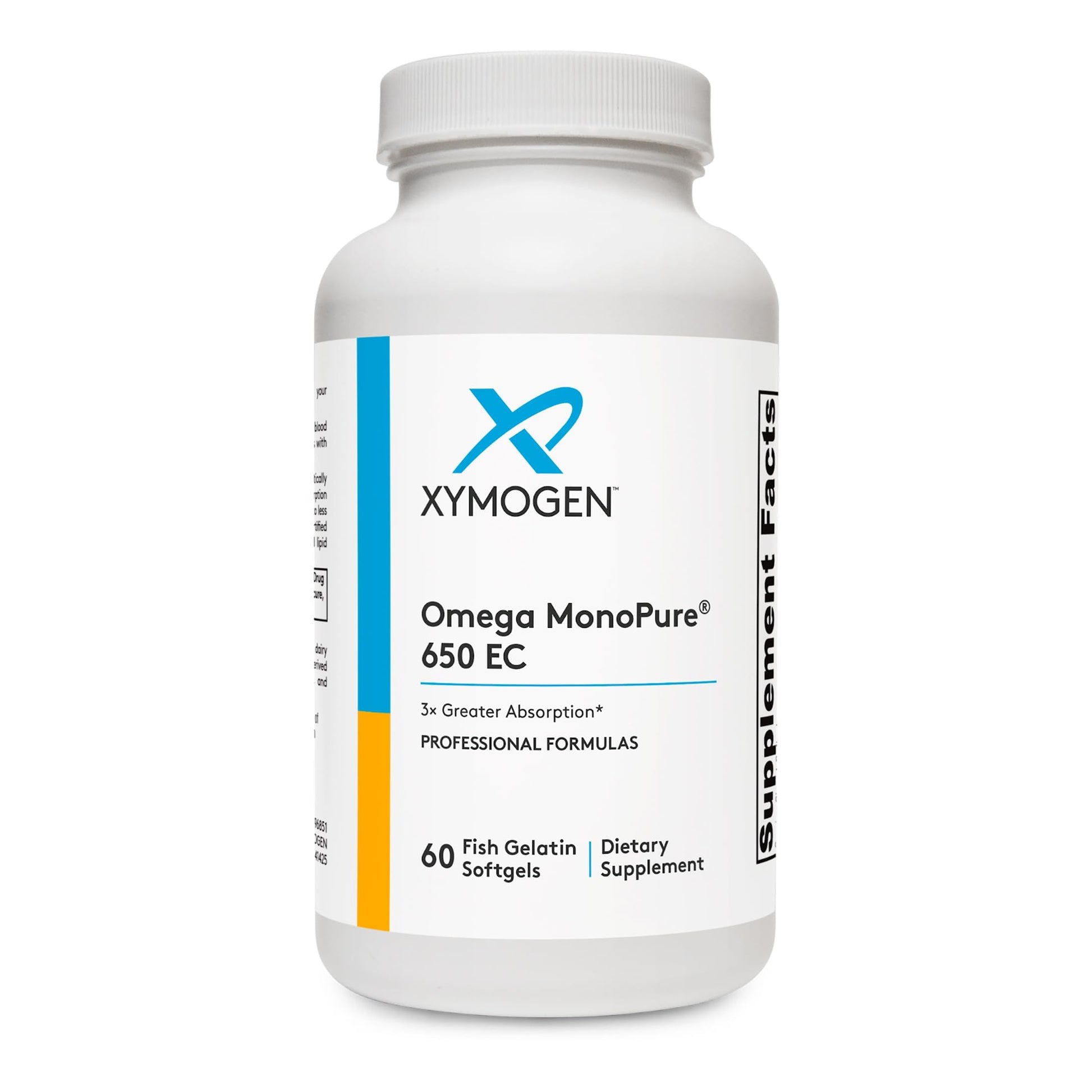 XYMOGEN Omega MonoPure 650 EC DHA & EPA Omega-3 Fish Oil Monoglyceride High Absorption Softgels, 60 Softgels