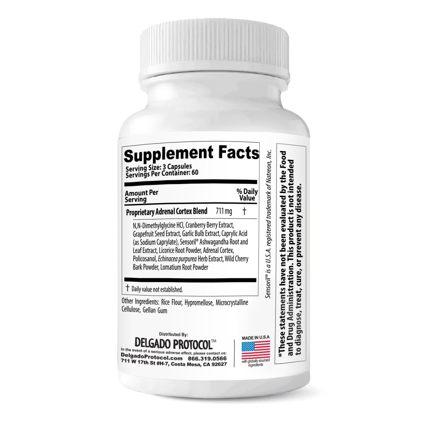 The Delgado Protocol for Health Adrenal DMG Capsule 180 Count