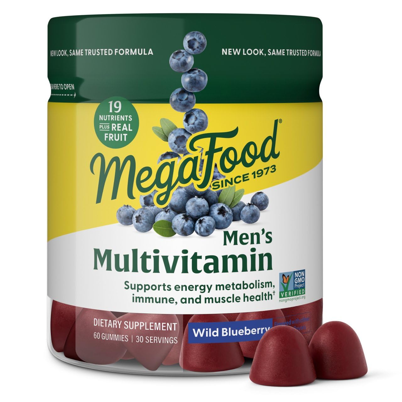 MegaFood Multivitamin Mens Wild Blueberry Gummy, 60 Count