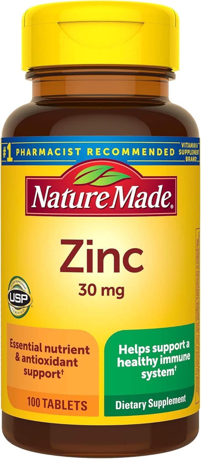 Nature Made Zinc 30 mg Tablets, 200 Count