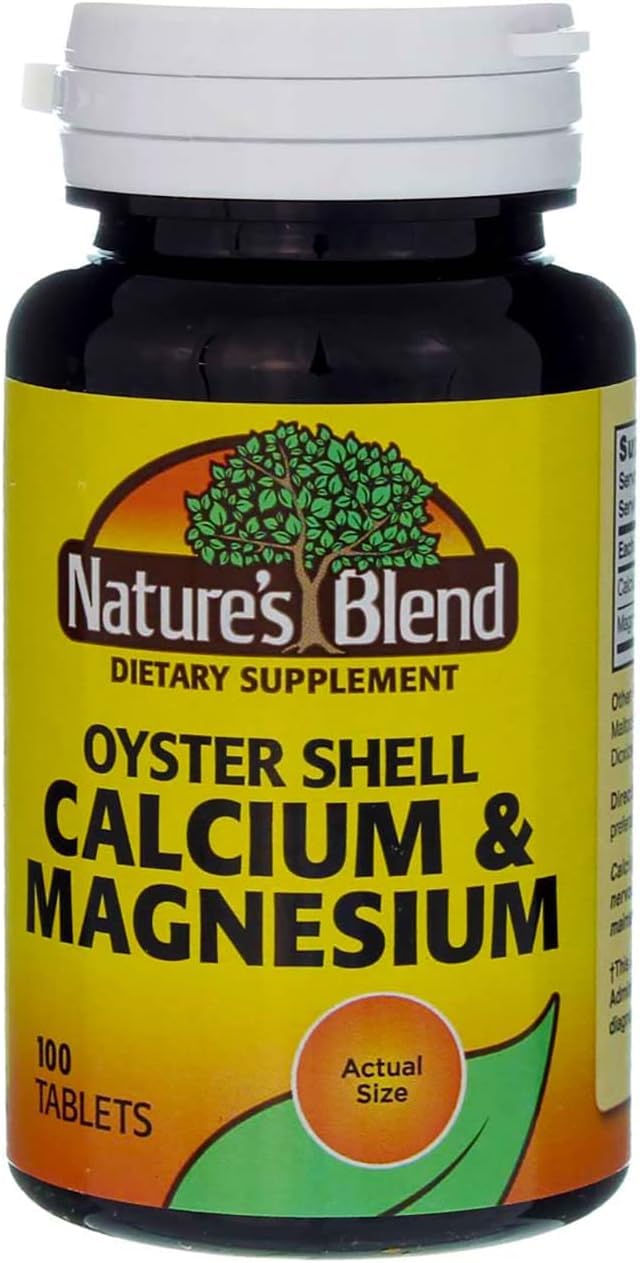 Nature's Blend Oyster Shell Calcium Magnesium Tablets, 100 Count
