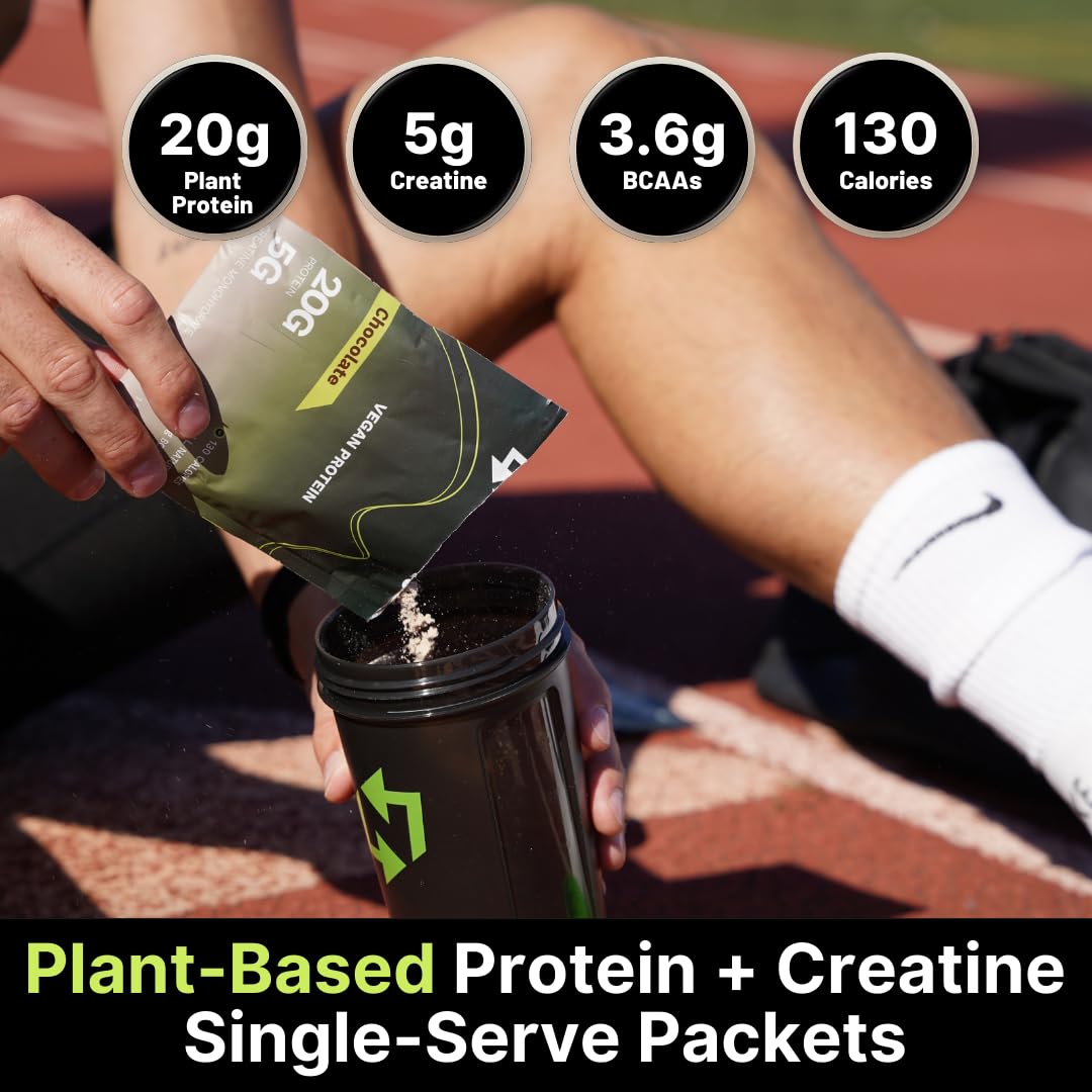 Nutrition On The Go 2-in-1 Vegan Protein + Creatine Travel Packets, 30 Packets
