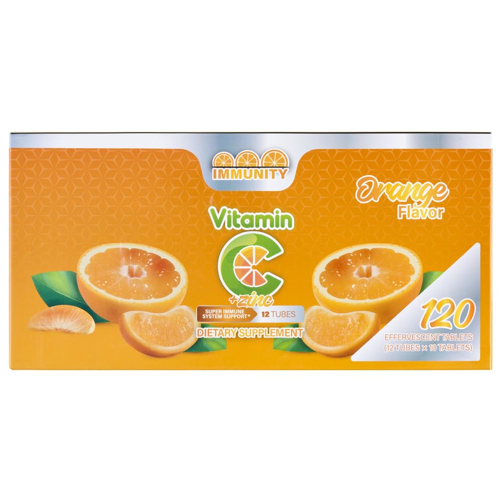 ZIVA Vitamin C + Zinc Effervescent Tablets Powder, 120 Count