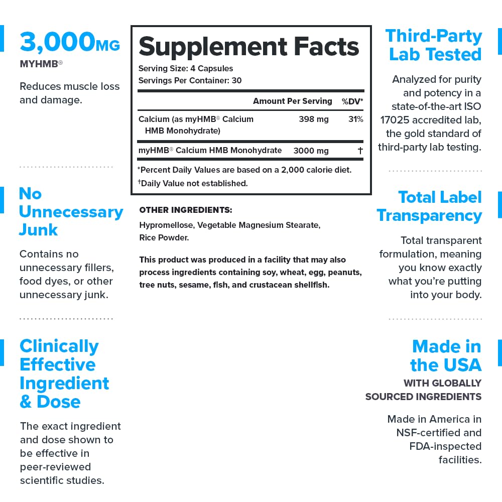 LEGION MyHMB Beta-Hydroxy Beta-Methylbutyrate Capsules 120 Count