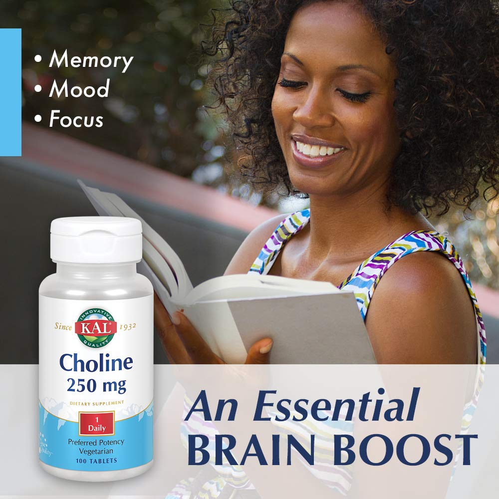 KAL Choline 250 mg Tablet, 100 Count