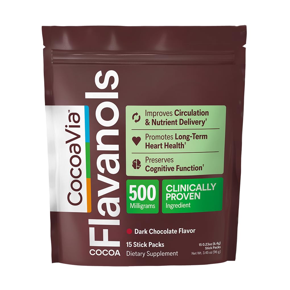 CocoaVia Cocoa Flavanols 500mg Powder, 3.4 oz