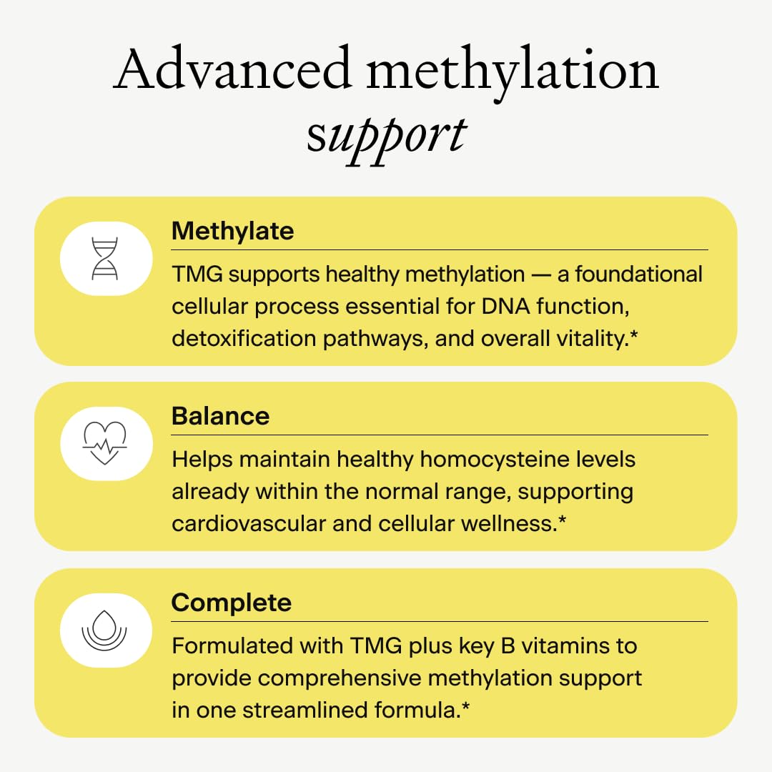 OMRE TMG (Trimethylglycine) 1000mg with Methyl B Complex Capsules, 60 Count