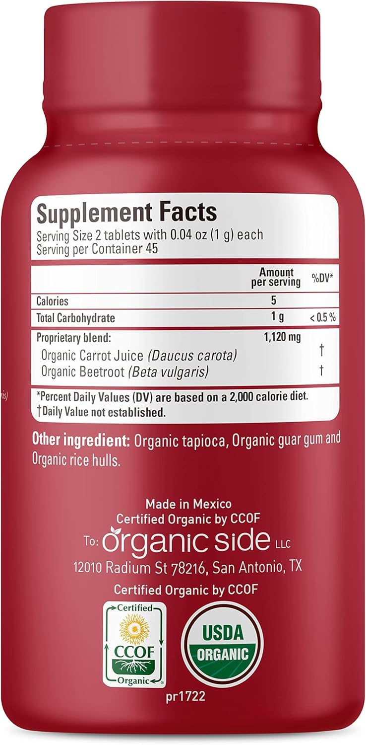 OS Organic Side Beetroot & Carrot Tablets 90 Tablets
