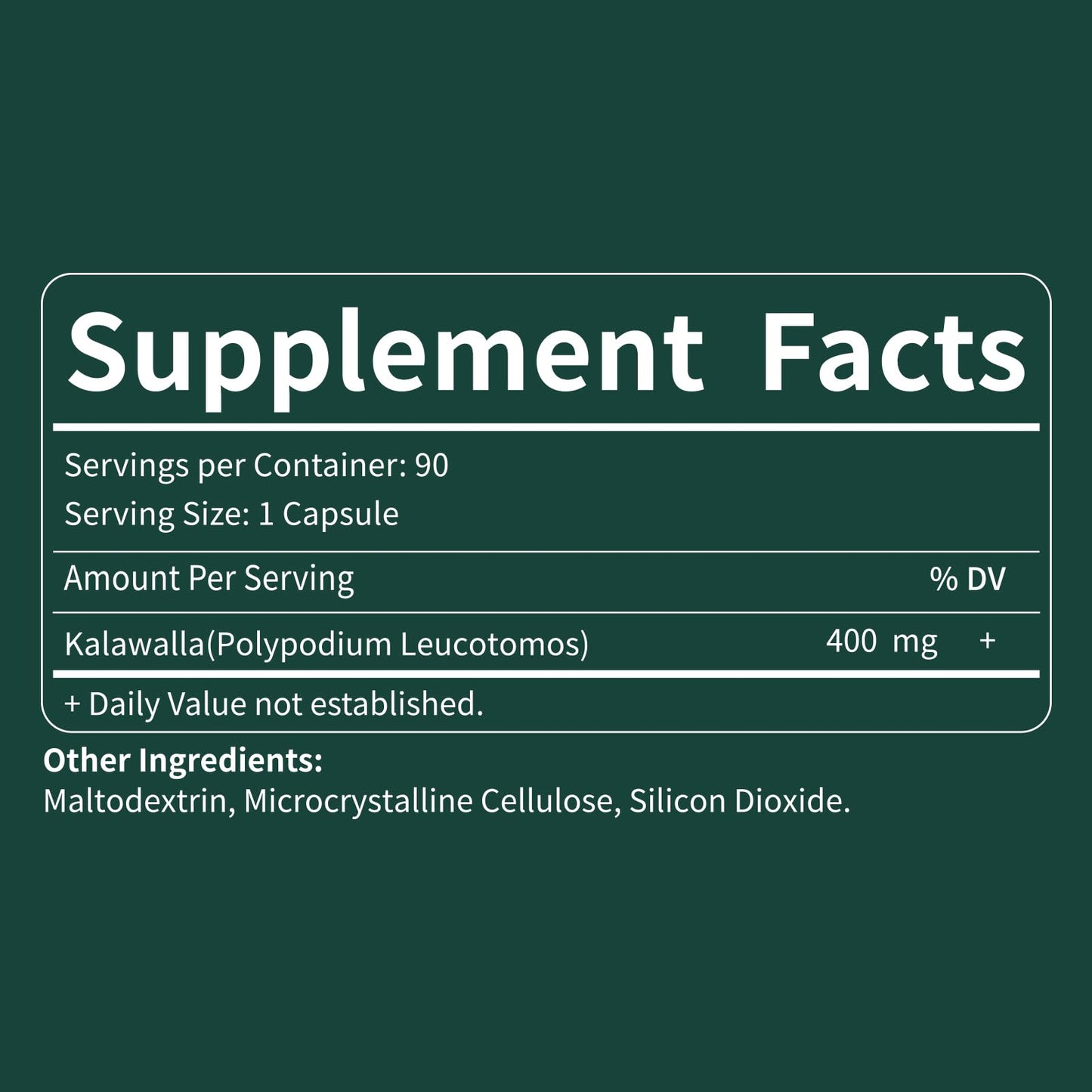 Fuenvegtal Polypodium Leucotomos Extract Capsules 90 Count