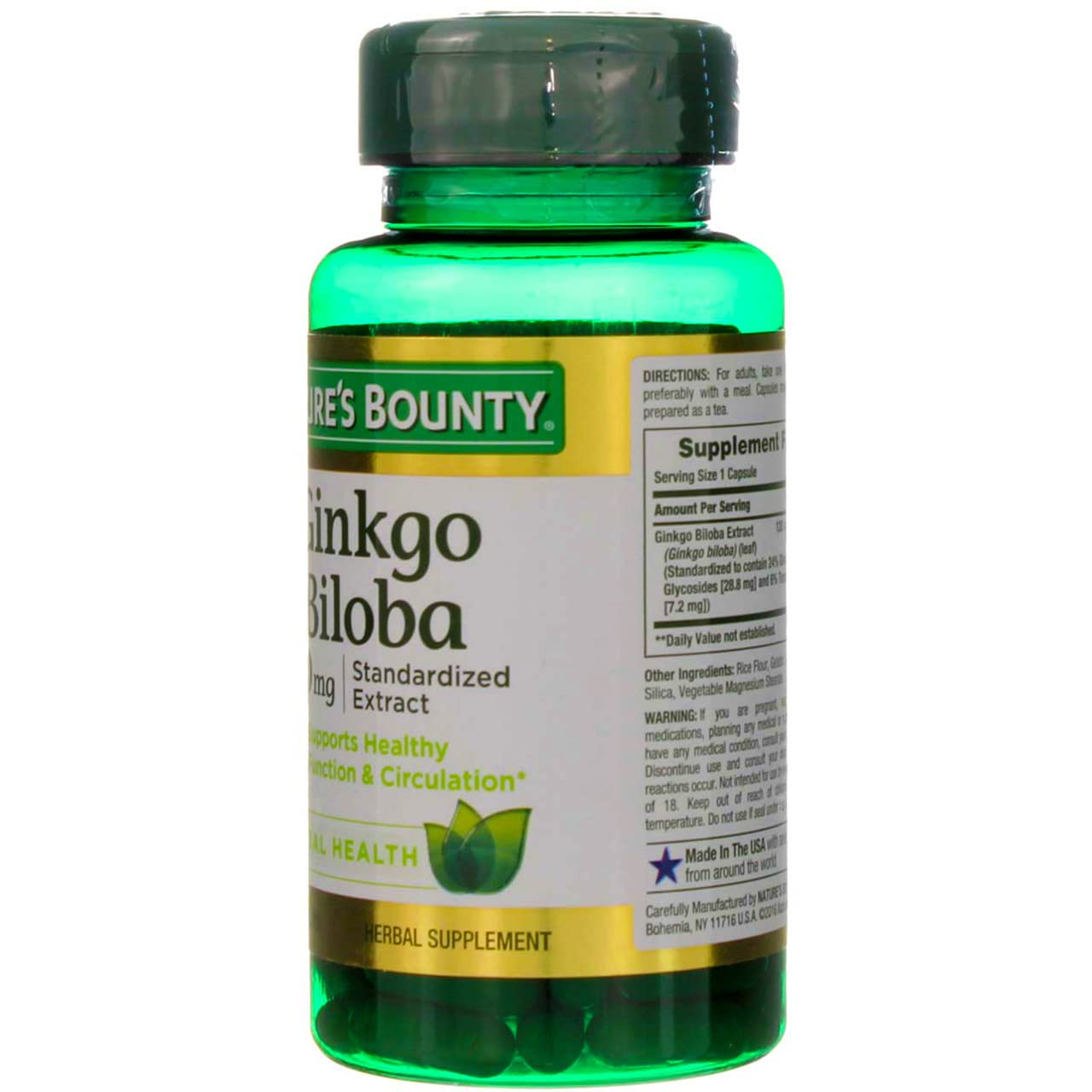 Nature's Bounty Ginkgo Biloba 120 mg Capsule 300 Count