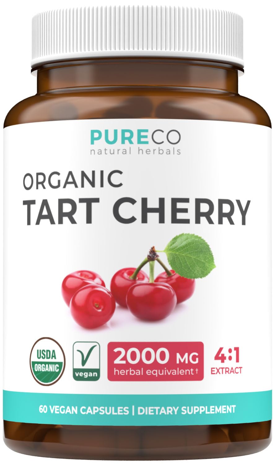 PURE CO Organic Tart Cherry Capsules Capsule 60 Capsules