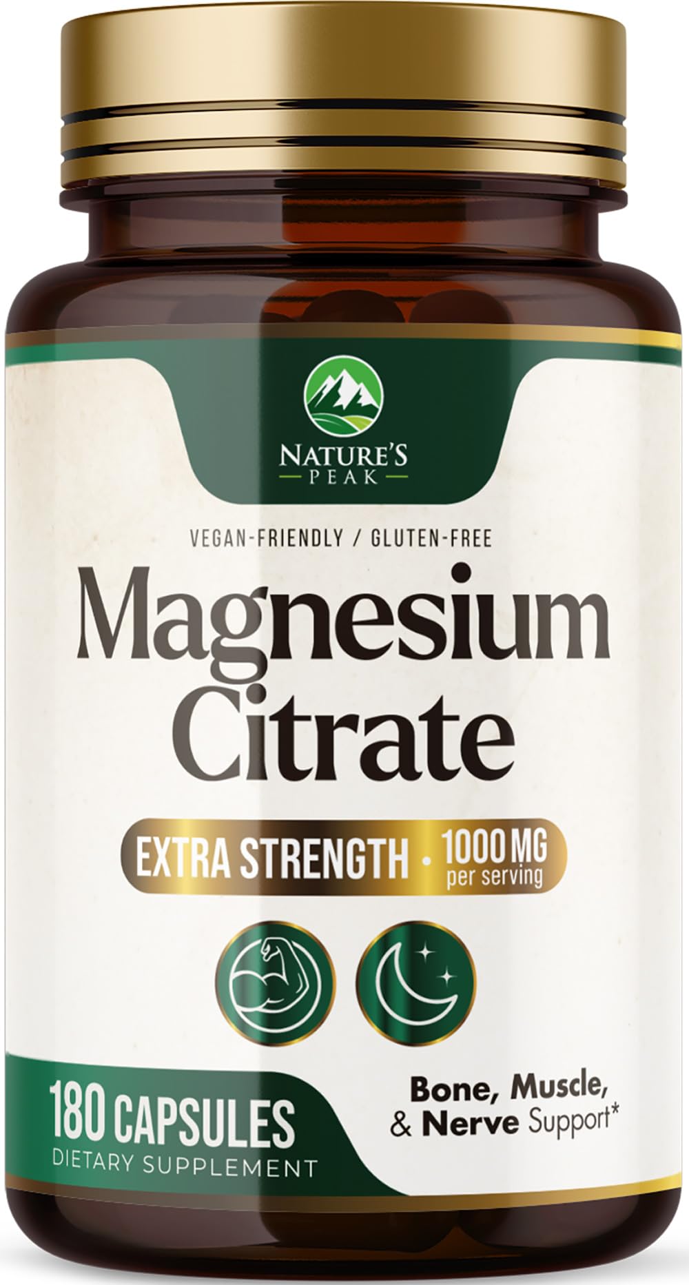 Nature's Peak Magnesium Citrate 180 Capsules