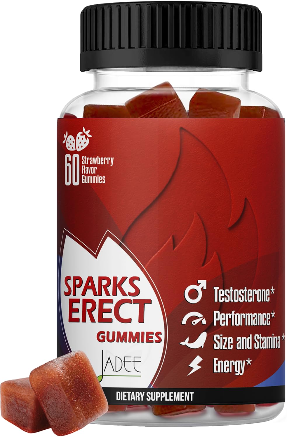 Jadee Testosterone Booster Gummies, 60 Count