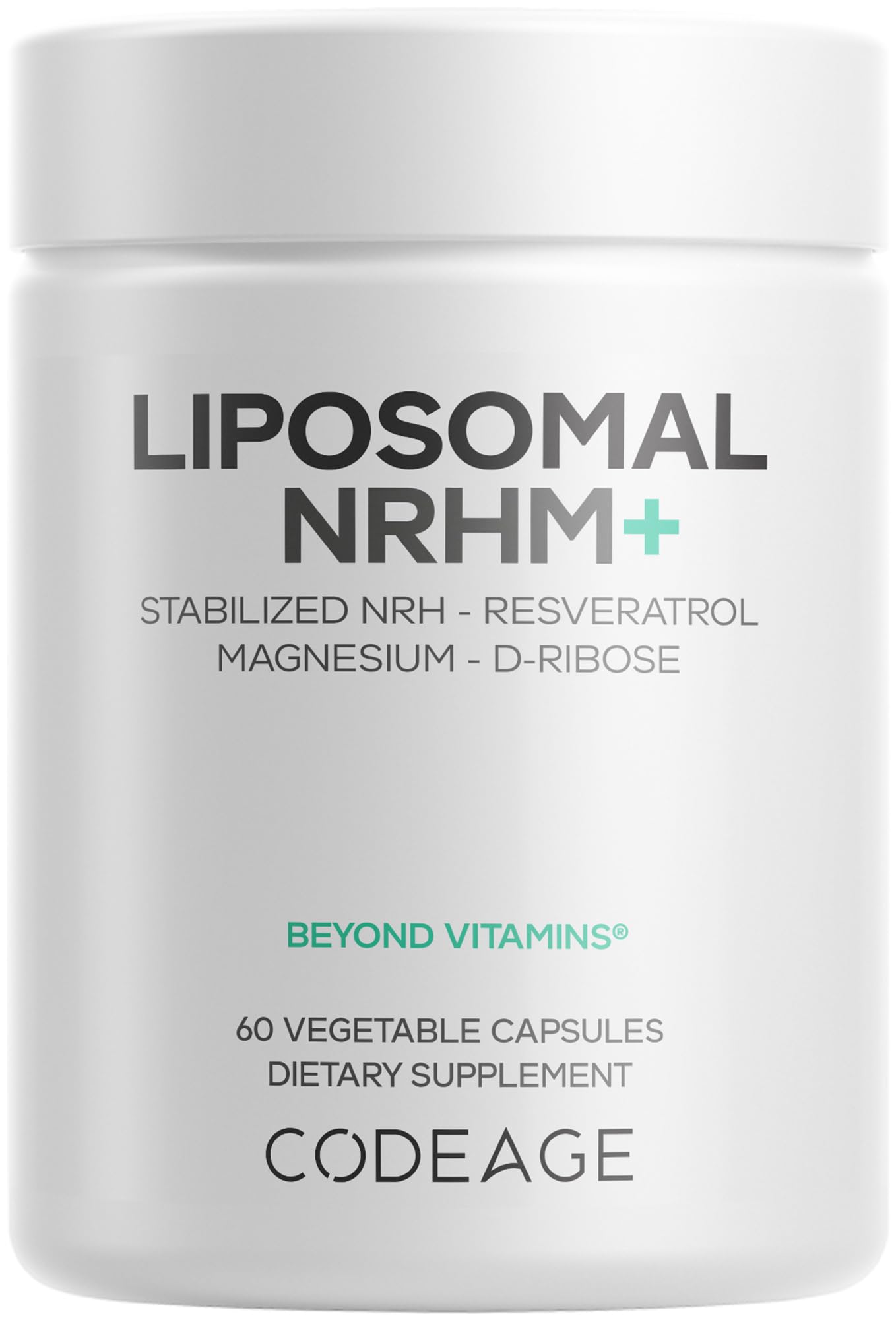 Codeage Liposomal NRHM+, NRH 300mg, Resveratrol, Quercetin Capsule, 60 Count
